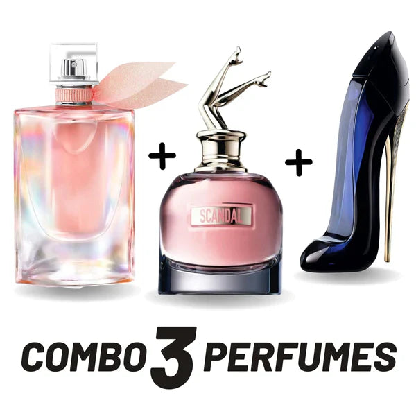 KIT FEMININO 3 Perfumes - La Vie Est Belle, Good Girl e Scandal - Frete Grátis p/ todo o Brasil